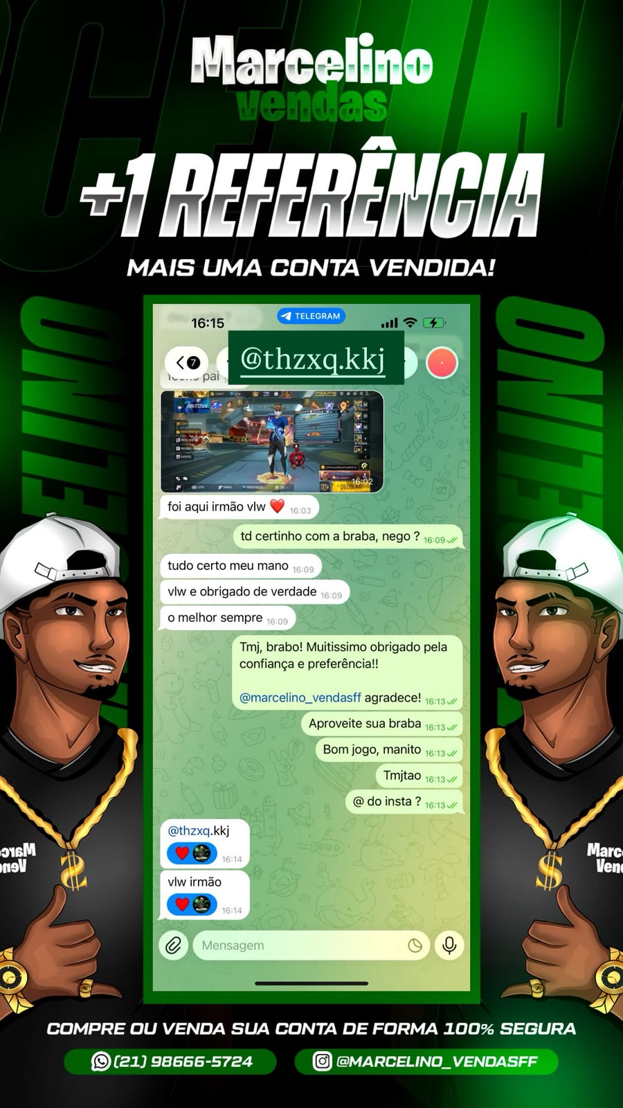 Print de referência de cliente Marcelino Vendas FF