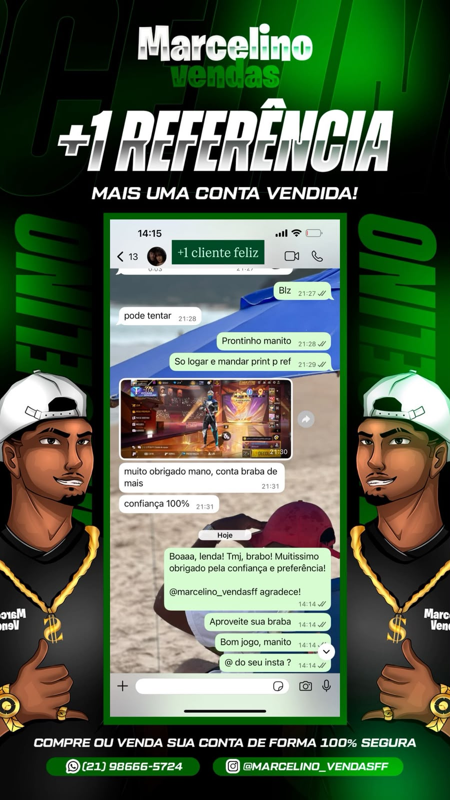 Print de referência de cliente Marcelino Vendas FF