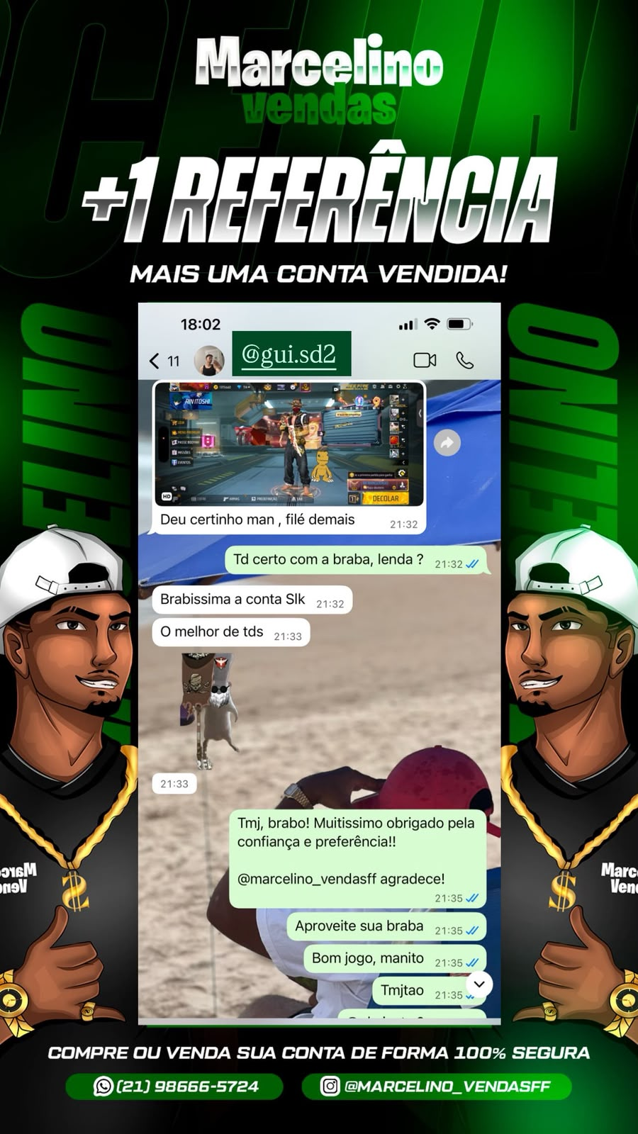 Print de referência de cliente Marcelino Vendas FF