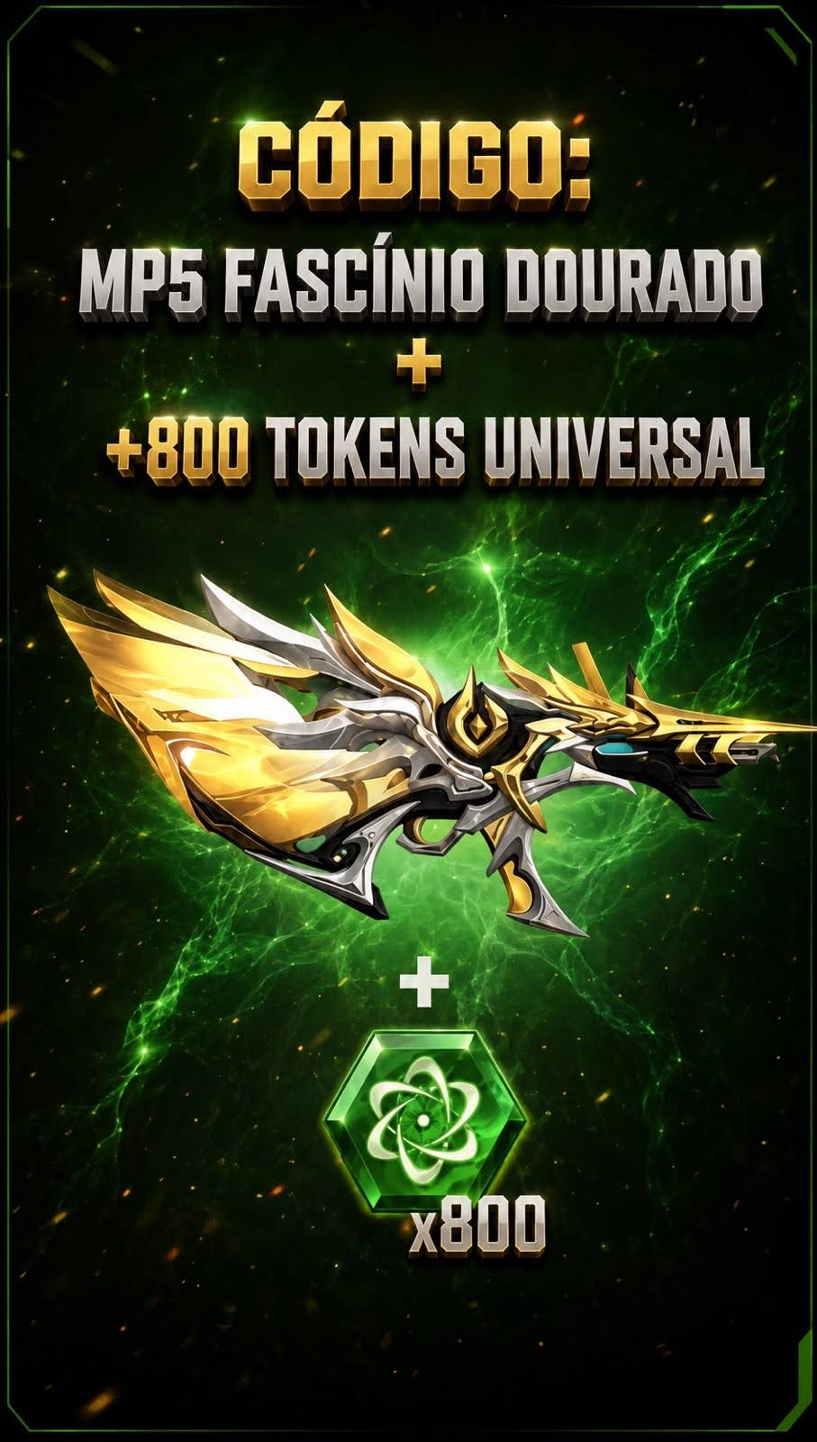 Código MP5 Fascínio Dourado + 800 Tokens